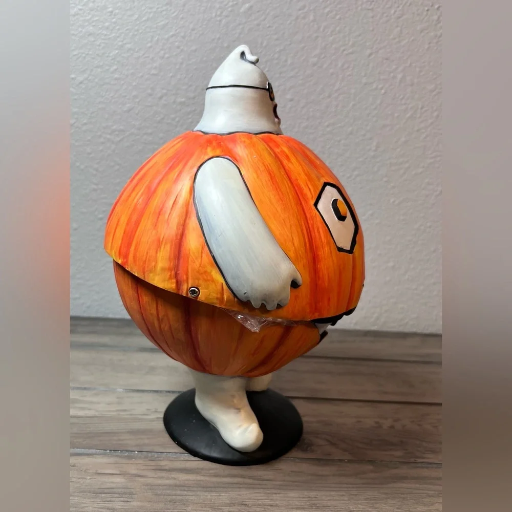Department 56 Flip Top Ghost in Pumpkin Costume Candy‎ Dish NEW 2002 W/Box